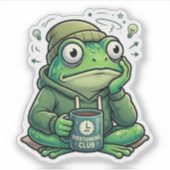 Overdenkende Kikker Sticker (Voorkant)