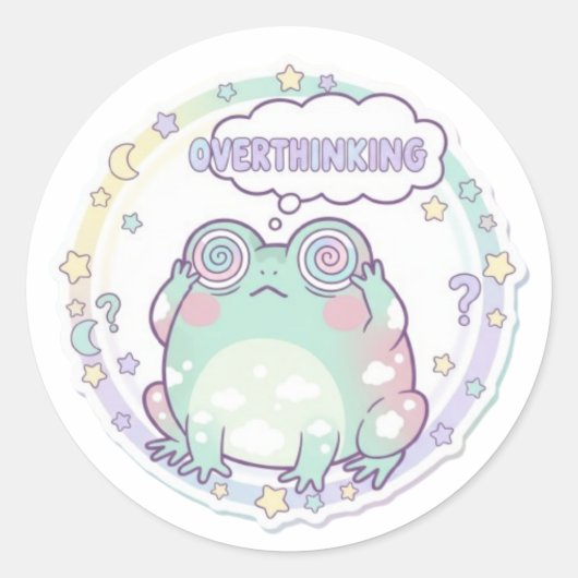 Overdenkende Kikker Sticker Schattige Gestresste K (Voorkant)
