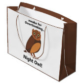 Overdenkende Nachtuil Grappig Groot Cadeauzakje (Achterkant Gekanteld)
