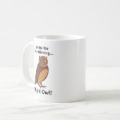 Overdenkende Nachtuil Grappig Koffiemok (Voorkant links)