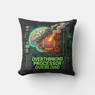 Overdenkende Processor Overbelasting Grappige Tech Kussen