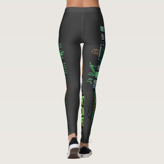 Overdenkende Processor Overbelasting Grappige Tech Leggings (Achterkant)