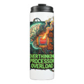 Overdenkende Processor Overbelasting Grappige Tech Thermosbeker (Voorkant)