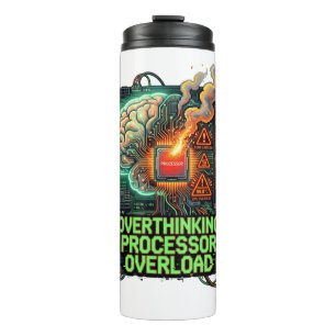 Overdenkende Processor Overbelasting Grappige Tech Thermosbeker