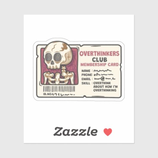 "Overdenker Club Lidkaart" Sticker (Vel)