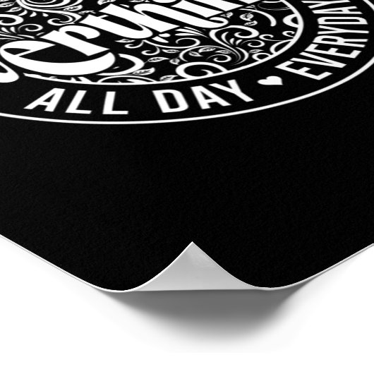 Overdenker hele dag plezier geestelijke gezondheid poster (Hoek)