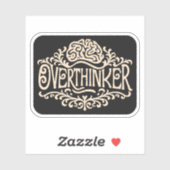 Overdenker overdenkend brein sticker (Vel)