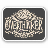 Overdenker overdenkend brein sticker (Voorkant)