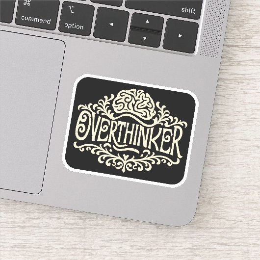 Overdenker overdenkend brein sticker (Detail)