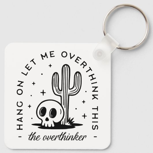 Overdenker overdenkt grappige citaten sleutelhanger (Achterkant)