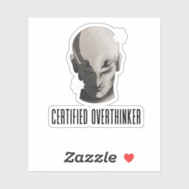 Overdenker Quote Vintage Grunge Ontwerp Sticker
