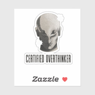 Overdenker Quote Vintage Grunge Ontwerp Sticker