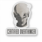 Overdenker Quote Vintage Grunge Ontwerp Sticker (Voorkant)