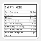 Overdenker recept vierkante sticker (Voorkant)