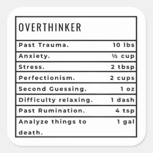 Overdenker recept vierkante sticker