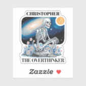 Overdenker Skelet Aangepaste Naam Vinyl Sticker (Vel)