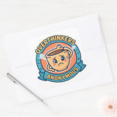 Overdenkers Anoniem Grappige Coffee Sticker (Envelop)