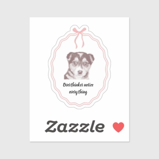 Overdenkers Noteren Alles Schattige Hond Sticker (Vel)