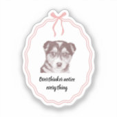 Overdenkers Noteren Alles Schattige Hond Sticker (Voorkant)