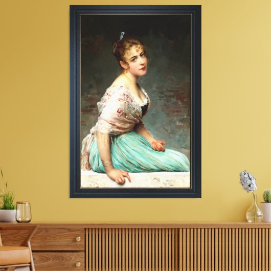 Overdenking door Eugene de Blaas Canvas Afdruk (Insitu (Woonkamer))