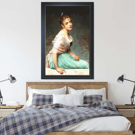 Overdenking door Eugene de Blaas Canvas Afdruk (Insitu (Slaapkamer))