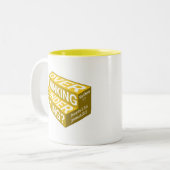 Overdenking en onderverveelde Mok w verses (goud) (Voorkant links)