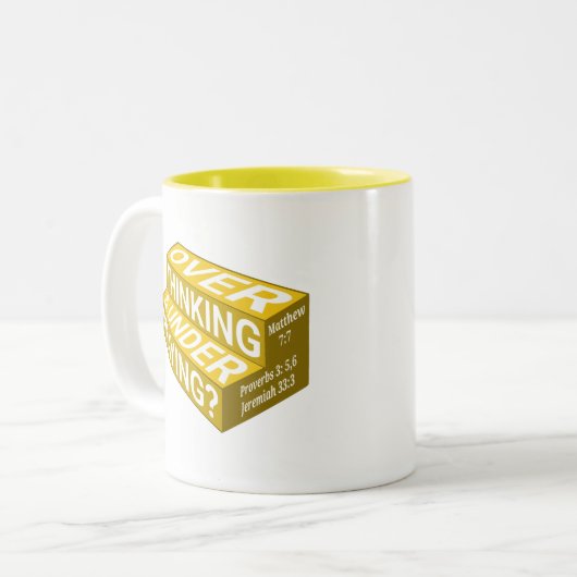 Overdenking en onderverveelde Mok w verses (goud) (Voorkant links)