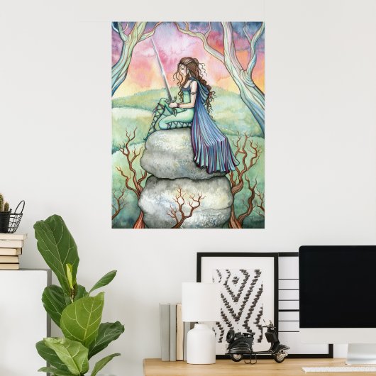 Overdenking van het Poster van Guinivere door Moll (Thuiskantoor)