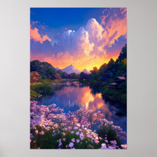 Overdorp bij het meer poster