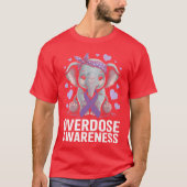Overdose Awareness Cute Elephant Long Sleeve T-shirt (Voorkant)