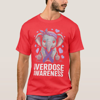 Overdose Awareness Cute Elephant Long Sleeve T-shirt