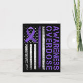 Overdose Awareness Day Usa Amerikaanse vlag Overdo Kaart (Voorkant)