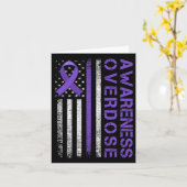 Overdose Awareness Day Usa Amerikaanse vlag Overdo Kaart (Gele Bloem)