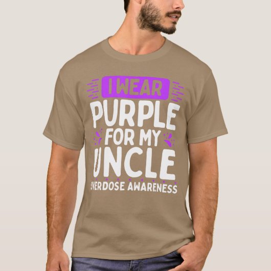 Overdose Awareness Family Warrior Purple Ribbon Un T-shirt (Voorkant)