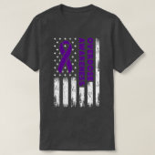 Overdose Awareness Flag Purple Ribbon Addiction Re T-shirt (Design voorkant)
