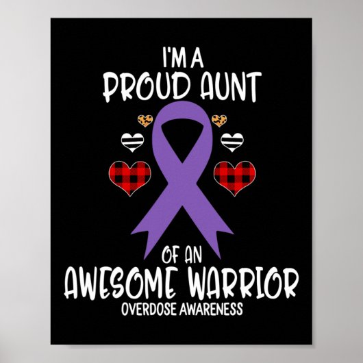 Overdose Awareness Ik ben trots op tante van Gewel Poster (Voorkant)