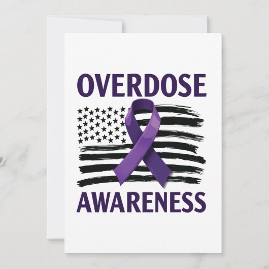 Overdose Awareness Month Amerikaanse vlag lint Aankondiging (Voorkant)