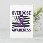 Overdose Awareness Month Amerikaanse vlag lint Aankondiging (Staand voorkant)