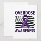 Overdose Awareness Month Amerikaanse vlag lint Aankondiging (Voorkant / Achterkant)