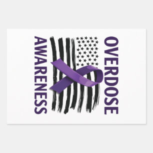 Overdose Awareness Month Amerikaanse vlag lint Inpakpapier Vel