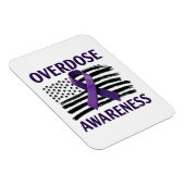 Overdose Awareness Month Amerikaanse vlag lint Magneet (Rechterzijde)