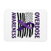 Overdose Awareness Month Amerikaanse vlag lint Magneet (Horizontaal)