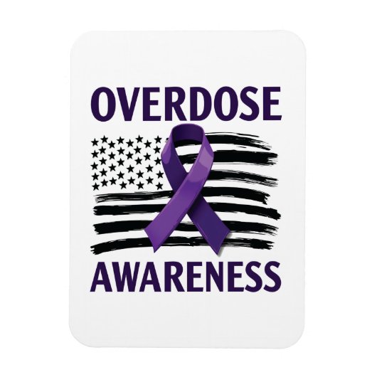 Overdose Awareness Month Amerikaanse vlag lint Magneet (Verticaal)
