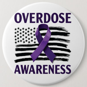 Overdose Awareness Month Amerikaanse vlag lint Ronde Button 6,0 Cm