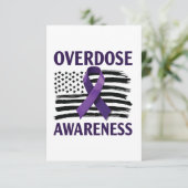 Overdose Awareness Month Amerikaanse vlag lint Save The Date (Staand voorkant)