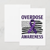 Overdose Awareness Month Amerikaanse vlag lint Save The Date (Voorkant / Achterkant)