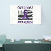 Overdose Awareness Month Amerikaanse vlag lint Spandoek (Beurs)