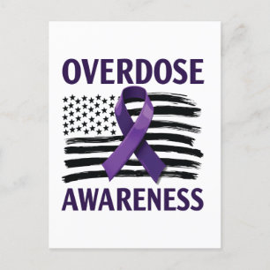 Overdose Awareness Month Amerikaanse vlag lint Uitnodiging Briefkaart