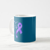 Overdose Awareness Month Purple Ribbon Heart Suprt Koffiemok (Voorkant links)