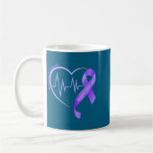 Overdose Awareness Month Purple Ribbon Heart Suprt Koffiemok (Links)